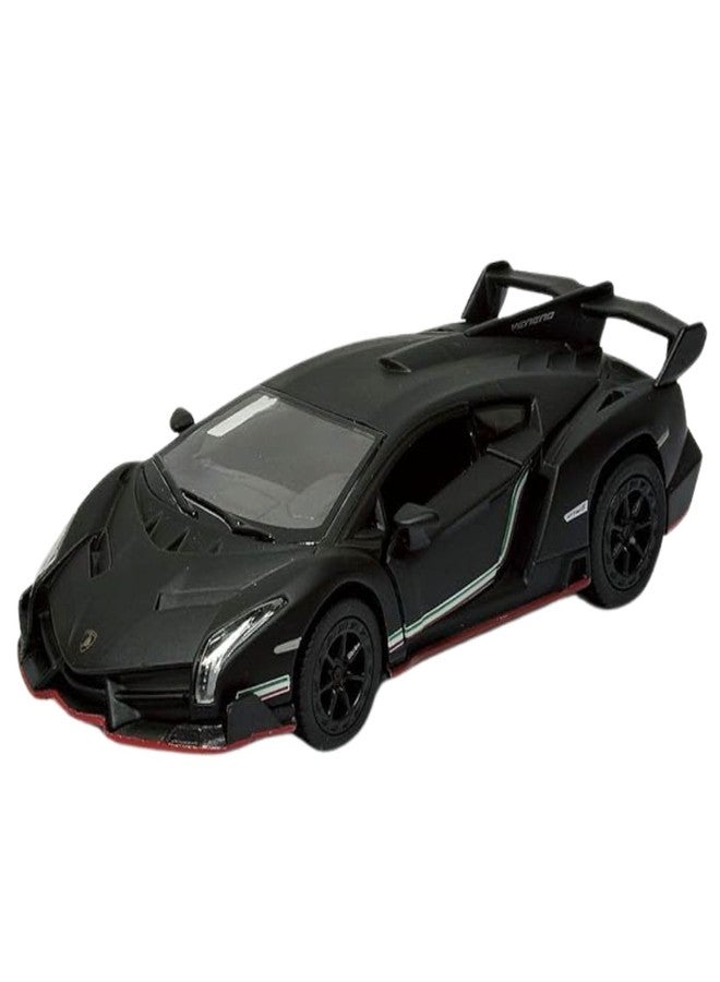 ماياترا سيارة لامبورغيني لعبة مصبوبة من المعدن من ماياترا كينز مارت (أسود) بمقياس 1:36، نموذج رياضي يعمل بالسحب للخلف مع أبواب قابلة للفتح، مناسبة للأطفال وهواة جمع السيارات. - Image 1